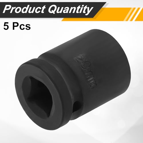 Image of HARFINGTON 5pcs 1 /2 inch Drive x 20mm Shallow Impact Socket 12-Point Metric CR-V Steel Spindle Nut Impact Flip Sleeve for Home Auto Nuts Bolts Repair
