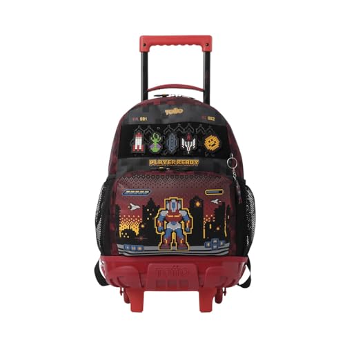 Mochila escolar con ruedas negra TOTTO mediana de 23L con organizador