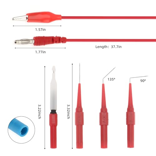 DIANN 39pcs Back Probe Test Kits 4mm Banana Plug to Alligator Clips Test Wires Wire Piercing Probes Automotive Test Leads Set for Vehicle Automotive Car Circuit Electrical Diagnostic Testing