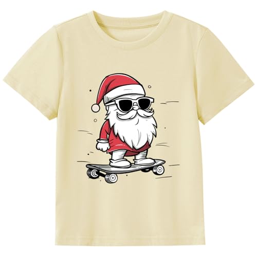 Toddler Christmas Shirts Boys Girls Christmas Santa Sunglasses Tshirt Funny Xmas Graphic Tee Tops Holiday Outfit 3T
