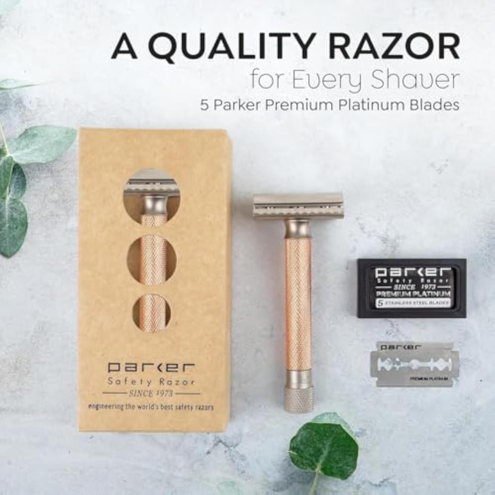 Adjustable Double Edge Razor with 5 Blades