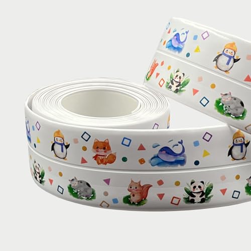 Image of Caulk Tape, Caulk Sealing Strip Tape for Bath and Kitchen 2 Rolls PVC Self Adhesive Waterproof Covering Caulk Strips Seal The Edges of a Bathtub or Sink (2)