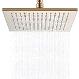Senlesen Bathroom Rainfall Shower Head 16 Inch Square Overhead Replacement Head Brushed Gold