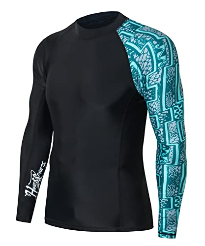 Adoreism Men's Splice Compression Long Sleeve Rash Guard Surf Swim Shirt Uv Sun Protection Upf 50+(Zigzag,2Xl) #TOP3