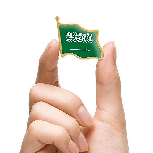 12/24/50/100Pcs Saudi Arabia Flag Lapel Pins Bulk - Metal Saudi Arabian Brooch Badge Souvenir For Men Women Clothes Bags Hats