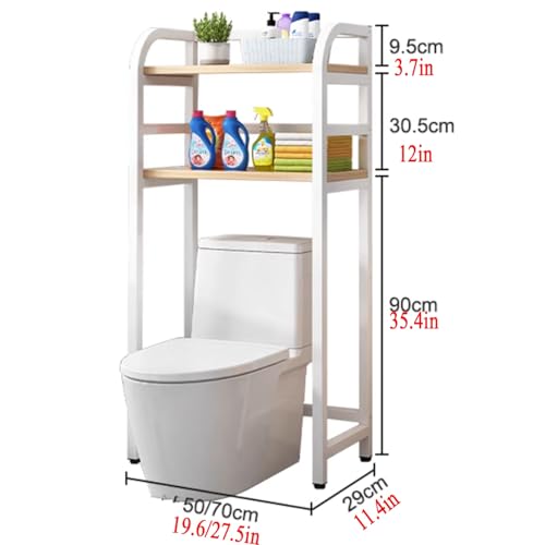 Armadietto portaoggetti sopra il WC, scaffale salvaspazio in metallo a 2 livelli, unità organizer da bagno, supporto da pavimento per bagno, bagno, lavanderia