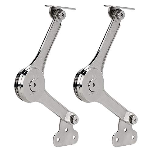 Heavy Duty Lid Support Hinges Soft Close Folding Lid Stay Hinge, Perfect for Cabinet Kitchen Wardrobe Toy Chamber, Max Support 50lb/2pcs by RUYUFE - Used condition - US$16.07