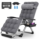 Suteck Oversized Zero Gravity Chair,29In XL Lounge Chair w/Removable Cushion&Headrest, Reclining Camping Chair w/Upgraded Lock and Footrest, Reclining Patio Chairs Recliner for Indoor Outdoor