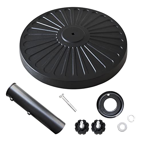 EliteShade USA Umbrella Base Stand Market Patio Outdoor Heavy Duty Umbrella Holder with Concave Radial Pattern,Black