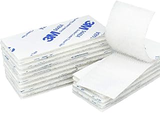 Hook and Loop Pads, 15 Pcs Double Sided Pads Heavy Duty White Pad Reusable Fastening Tape Strong Adhesive Pads Hook Loop Tape for Car, Walls and Floor, Rectangle