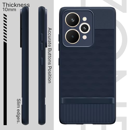 Image of Pikkme Back Cover for Realme 15 5G Camera Protection 3D Hexa Cube Design Silicone Protective Bumper Case (Blue)