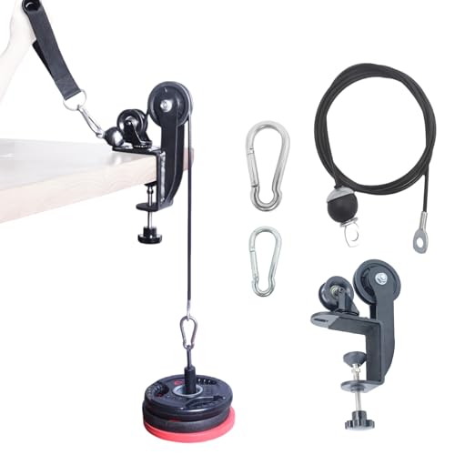 Arm Wrestling Training Pulley System Professional, Forearm Workout Table Equipment, Wrist Exerciser Cable Machine with Rope