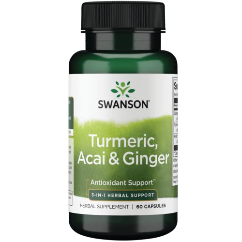 Swanson Full Spectrum Turmeric Acai & Ginger 60 Capsules #TOP4