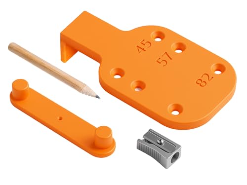 Decoralin Door Handle & Mortice Lock Marking Jig Set – Template for 45mm, 57mm & 82mm Backset – Edge Center Finder 1–54mm – Includes Pencil & Sharpener – Easy Accurate Door Handle Installation