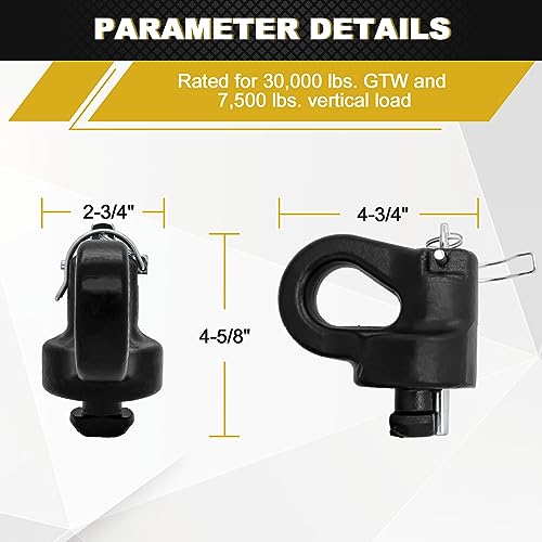 60691 Puck System Gooseneck Hitch Safety Chain Anchors, Compatible with 2013-2024 Ford F250 F350 F450, 2016-2024 Chevrolet Silverado, GMC Sierra & 2016-2024 Nissan Titan XD, 38000 lbs GTW, 2 PCS - Thumbnail 6