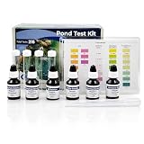 HALF OFF PONDS Pond Water Test Kit, 215 Tests - 4-in-1 Water Quality Test Kit for pH, Ammonia, Nitrite & Phosphate, Freshwater Pond & Aquarium Water Testing Kit, Glass Test Tubes