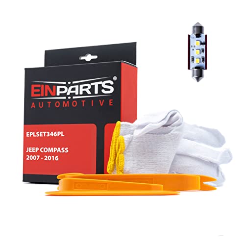 EinParts Juego de Bombillas LED para Coche, Sin errores Can-Bus, para interior de coche especifico para Jeep Compass 2007-2016, Hecho en Polonia, 4 piezas