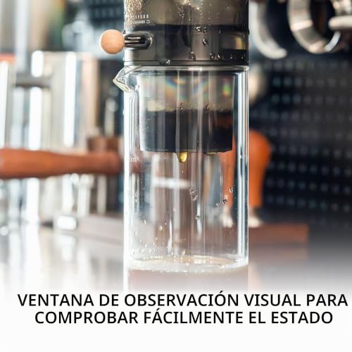 Miniatura 4 de Neouza Cafetera Fría, Cafetera Helada, Ajuste De Velocidad Infinita, Vidrio De Borosilicato De 400 Ml Con Escala Científica Transparente, Incluye 100 Filtros, Para 2-4 Porciones