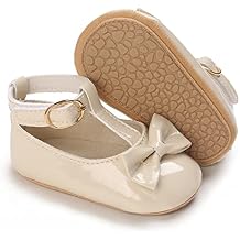 LAFEGEN Baby Girl Shoes Non Slip Soft Sole PU Leather Infant Toddler Mary Jane Flats First Walker Crib Dress Oxford Shoes