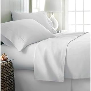 Contemporary Ultra-Soft Plush Deep Pocket 4 Piece Bed Sheet Set Full Size | All Seasons, Luxury Hotel Bedding, Ivory Cream White Color, Soft Plush Silky Feel, Western ,Wrinkle Free, Cooling Bedsheets