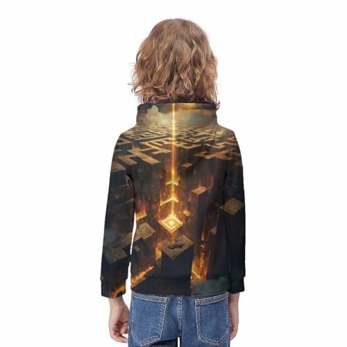 Sweat à capuche Halloween pour garçons filles pull chaud avec poche 3D - 4