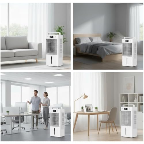 2.6Gal Swamp Cooler Fan with Touch & Remote Control, Evaporative Air Cooler with HEPA Filter,3 Speeds & 3 Modes, Portable Air Conditioners for Indoor Outdoor Use by ActiveTrail - Image 7