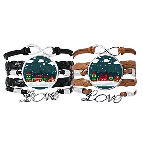 Pulsera de cuero de la casa del árbol con copo de nieve