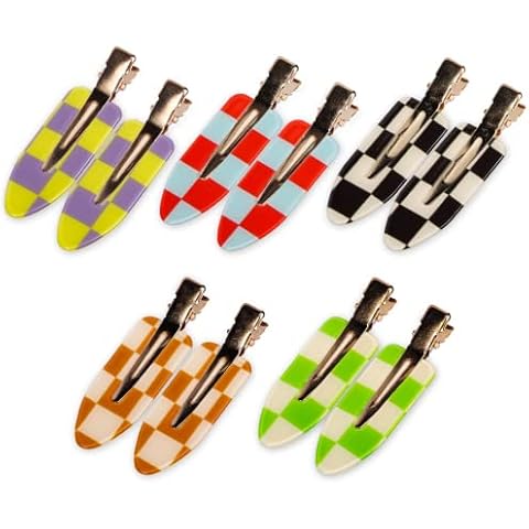 HAYHOI 10PCS No Bend Hair Clips, Acrylic Resin Flat Clip, No Crease Curl Small Pin, Hair Barrette Bang Tool for Makeup-Hairstyle Accessories for Women Girls Gifts Cover