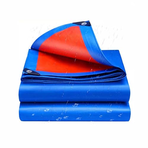 GLDYTVF Tarpaulin Cover,10x16ft Outdoor Waterproof Tarpaulin, Super Heavy Duty Tarp Cover, Poly Tarps Waterproof with Grommets, 14 Mil Tarpaulins with Reinforced Edges for Camping, Tent, Boat