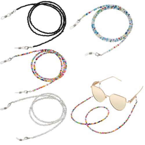 LYEGJT 4 Pezzi Catene per Occhiali con Perline, Catenella Occhiali