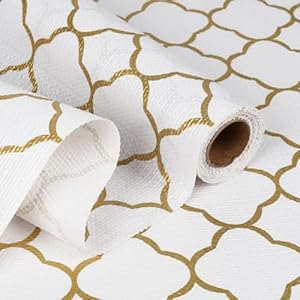 Xupingjiti A2401 Gold Shelf Liner 12in x 6.5ft