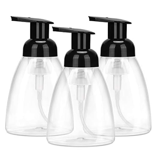 Foaming Soap Pump Dispensers Bottles 300ml (10oz) ULG Plastic Foam Liquid Hand Soap Containers BPA Free Empty Press Bottles for Kitchen and Bathroom 3 Piece Black…