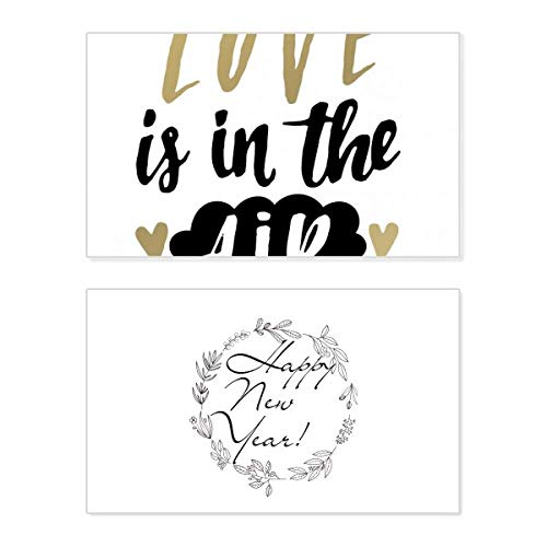 Tarjeta de Año Nuevo "Love Is In The Air" con mensaje en inglés