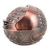 Vaguelly Winddichter Aschenbecher Mit Deckel Aus Metall Robuster Runder Zigarettenaschenbecher Für Balkon Und Zuhause Vintage Design Für Raucher Praktisch Und Leicht Zu Reinigen