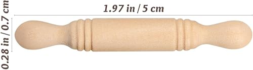 Miniatura 3 de Mini rodillo de madera para decoración del hogar, utensilios de cocina de madera para rodar, rodillo francés para mini casa de prensa de