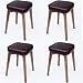 Empilables Tabourets Renforcement design en bois massif Tabouret sans dossier à manger carrée Faux cuir Banc rembourré 4-Pack (Color : B)
