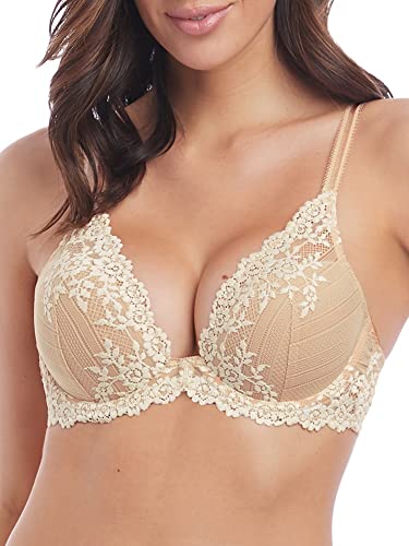Wacoal Women's Embrace Lace Plunge Contour Bra, Natural Nude/Ivory, Tan, Floral, 32Ddd #TOP17