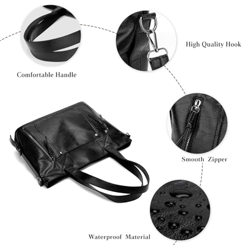 Bolso de hombro mujer de cuero PU estilo tote elegante miniatura 4