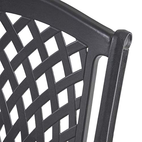 Great Deal Furniture Freda Outdoor Aluminum 8 Seater Dining Set, Antique Matte Black #TOP4
