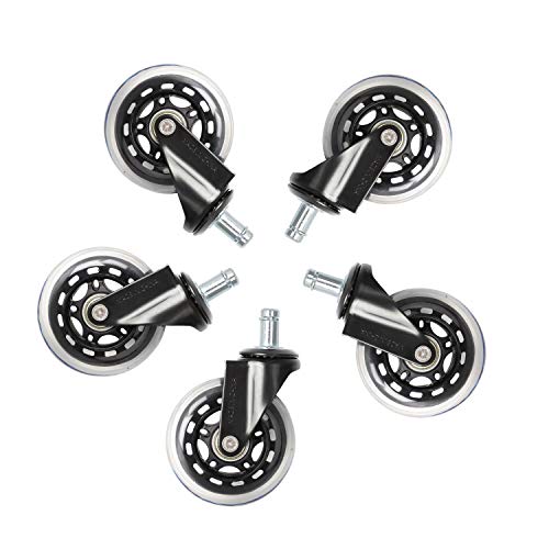 Finnhomy-Office-Chair-Caster-3-Wheels-Hardwood-Floor-Wheels-Replacement-Set-of-5-Gaming-Swivel-Chair-casters-Rolling-Desk-Chair-Casters-Durable-Rolling-Smooth-Heavy-Duty-Black