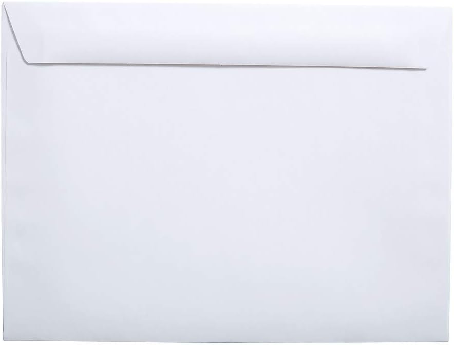 Staples Booklet Envelopes, 9" × 12", Side‑Opening, White Wove Paper, Durable Construction, 100/Box