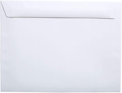 Staples Booklet Envelopes, 9" × 12", Side‑Opening, White Wove Paper, Durable Construction, 100/Box