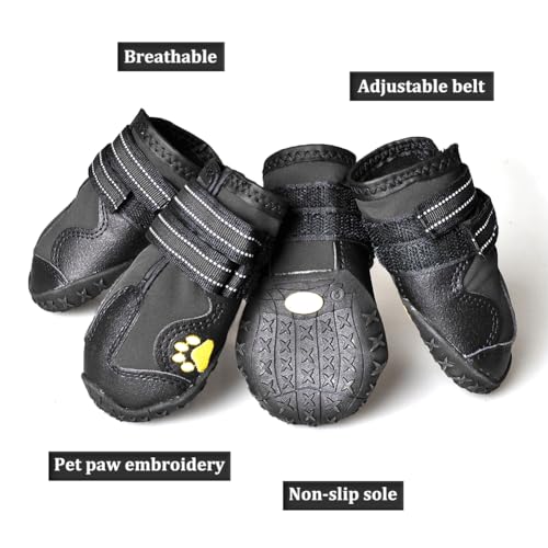 CovertSafe& Dog Boots for Dogs Non-Slip, Waterproof Dog Booties for Outdoor, Dog Shoes for Medium to Large Dogs 4Pcs with Rugged Sole Black by CovertSafe& - Image 5