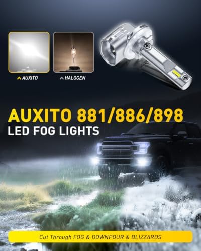 AUXITO 881 LED 안개 전구, 16000LM 500% 밝기, 6500K, 플러그 앤 플레이, 2개 — 사진 5