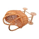 Aspecto vintage clásico: el diseño del cochecito de mimbre añade un toque retro, lo que lo convierte en un accesorio ideal para showers, bodas o como cochecito de juguete para , cochecito de muñeca para empujar y , de bebé vintage