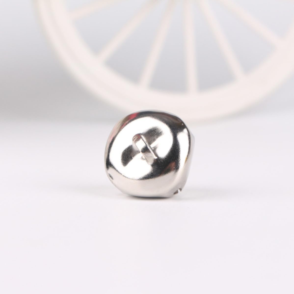 50pcs MM Silver Christmas Jingle Bell Ornament with Red String