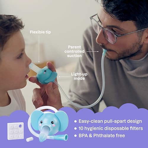 Image of Playhouse MD Booger Buddy Elephant Baby & Kids Nasal Aspirator with LED