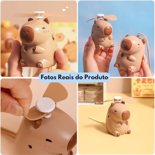 Ventilador Capivara Portátil Recarregavel Design Potente E Silencioso Mesa Salão