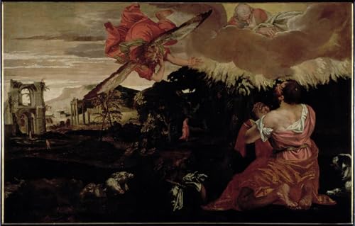 Mural de lienzo Mosè e il roveto ardente di Paolo Veronese un regalo de arte de 60x90cm