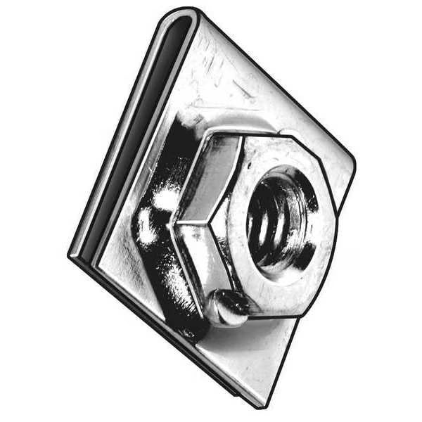 Spring Nut, 5/16""-18, U Shape, Steel, Zinc Plated Finish, 10 PK